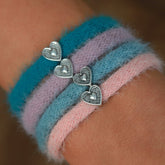 Bracelet fluffy teal silver